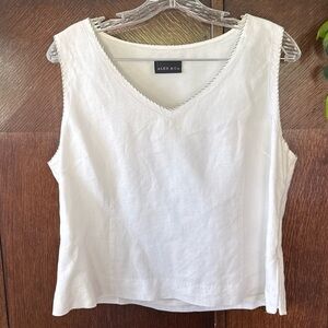 Alex & Co. White Linen Tank
